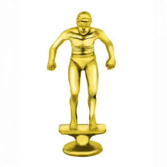 Фигура 3005 "Плавание мужчины", 7,6 см, золото