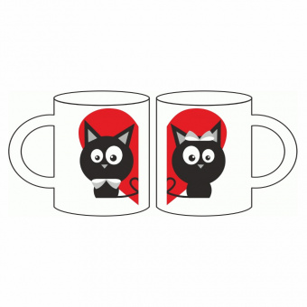 Кружка комплект "Половинки с котами"